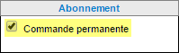 Commande permanente